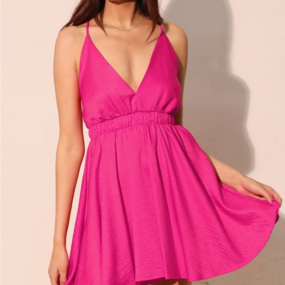 Shannel’s Closet Dresses & Skirts - Washed Satin Crepe Cami Skater Dress